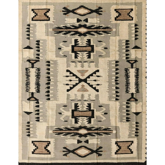 Ahgly Company Indoor Rectangle Abstract Brown Southwestern Area Rugs, 4' x 6'