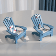 thumbnail image 2 of Sinkoo 4 Pcs Wooden Handmade Mini Beach Chair Ornament Decorations for Bedroom, Office, Nautical Ocean Home Decor, Article Home, Coastal Beach Decor (blue), 2 of 7