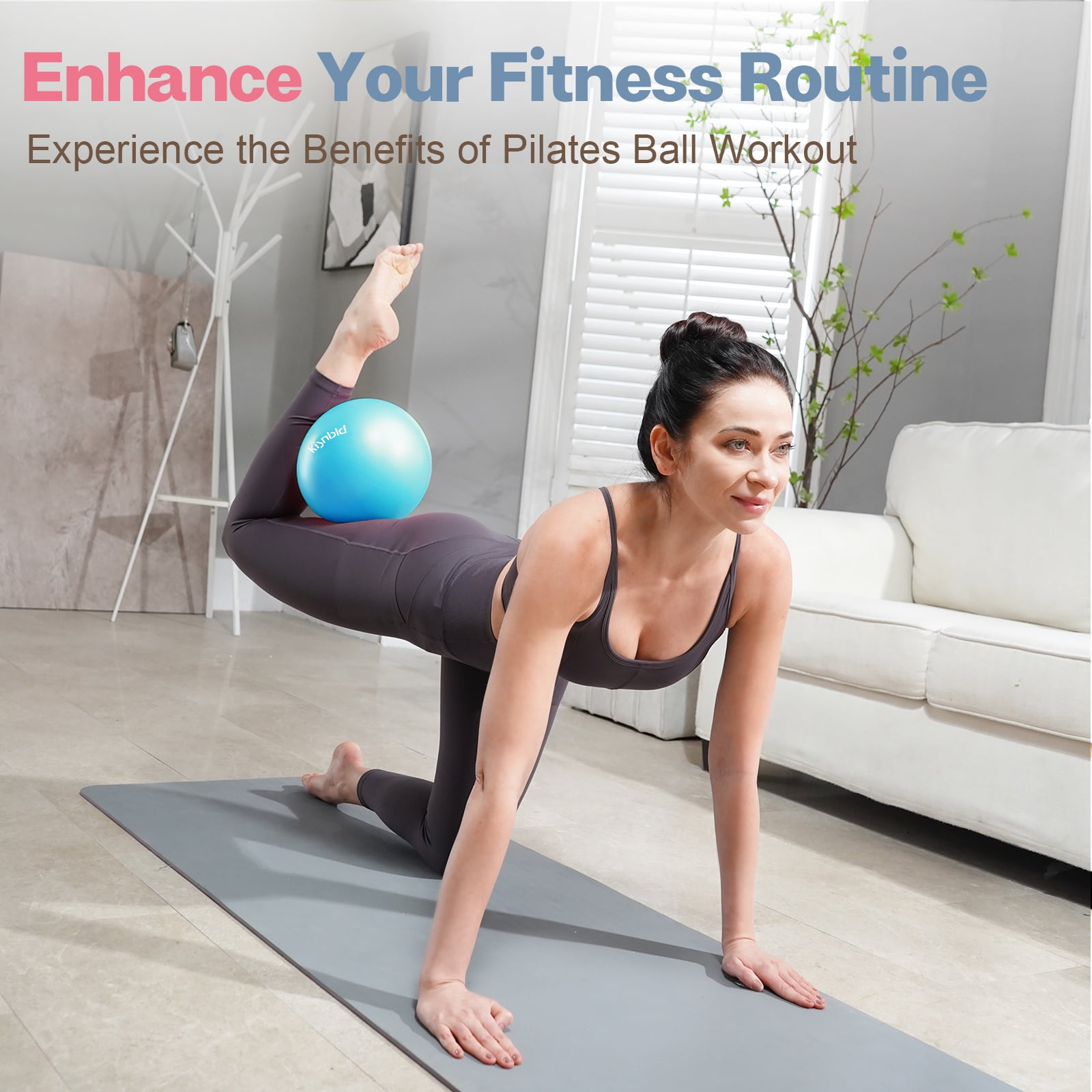 kisnbld Pilates Ball, 9-inch Anti-Burst Small Exercise Ball, Mini Yoga Ball for Physical Therapy, Stretching & Core Strength for Home Gym & Office