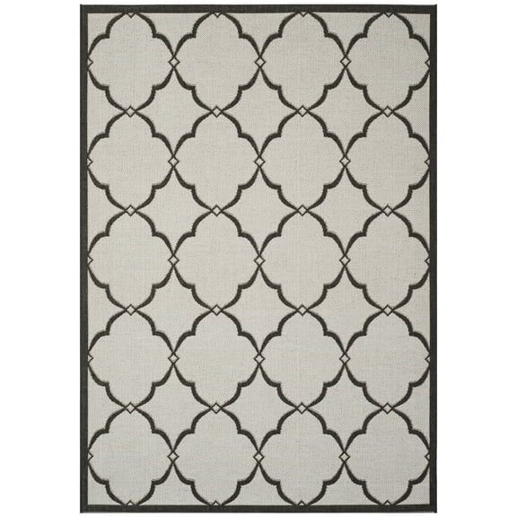SAFAVIEH Beach House Nick Indoor/Outdoor Area Rug Light Grey/Charcoal, 5'3" x 7'6"