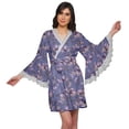 thumbnail image 1 of Moomaya Peignoir Imprimé pour Femmes Robe de Chambre Courte en Coton Peignoir d'Été, 1 of 6