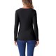 thumbnail image 3 of Blusa de punto acanalado INSPIRE CHIC para mujer con mangas largas, cuello redondo y cremallera en la parte delantera, 3 of 6