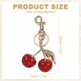 thumbnail image 2 of Llavero de Cereza Uxcell para Mujeres, Encanto de Bolsa de Purse, Accesorios Lindos de Cereza con Anillo y Clip Rojo-Dorado Claro, 2 of 7