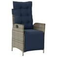 thumbnail image 2 of vidaXL 9 Piece Garden Dining Set with Cushions Grey Poly Rattan, 2 of 5