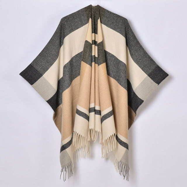 TINZ Châle Chaud Cape Cardigan d'Hiver Ouvert Poncho Couverture pour Femmes Soirée Ballet
