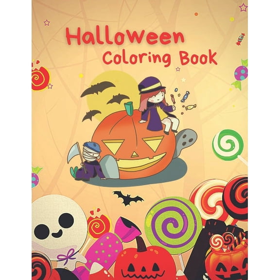 Halloween Coloring Book: Best Halloween Gift For Kids.8.5 by 11 inch pages (Paperback)(Large Print)