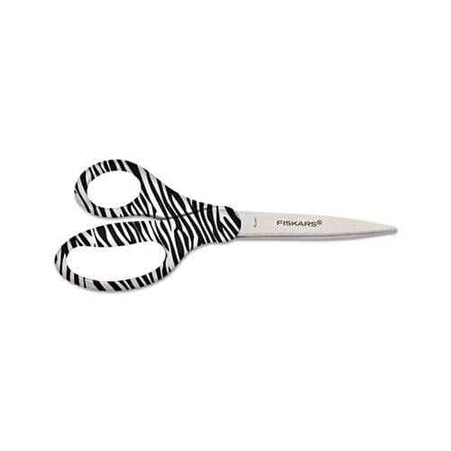 Performance Designer Zebra Scissors 8" Long, 1.75" Cut Length, Black/White Straight Handle