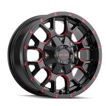 MAYHEM WARRIOR-8015 17X9 5X127/5X139.7 -12ET 87CB BLACK W/PRISM RED