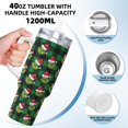 thumbnail image 4 of Regalos personalizados Grin-Ch para vasos de 40 oz con asa y pajita - Taza de café de viaje de acero inoxidable con tapa - Regalos ideales para mujeres, niñas y niños en cumpleaños y Navidad, 4 of 8