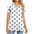 thumbnail image 2 of ClodeEU Women's V-Neck Printed Short Sleeve Shirt with Button ,Casual Trendy Tunic Blouse White,Womens Plus XXXL, 2 of 7