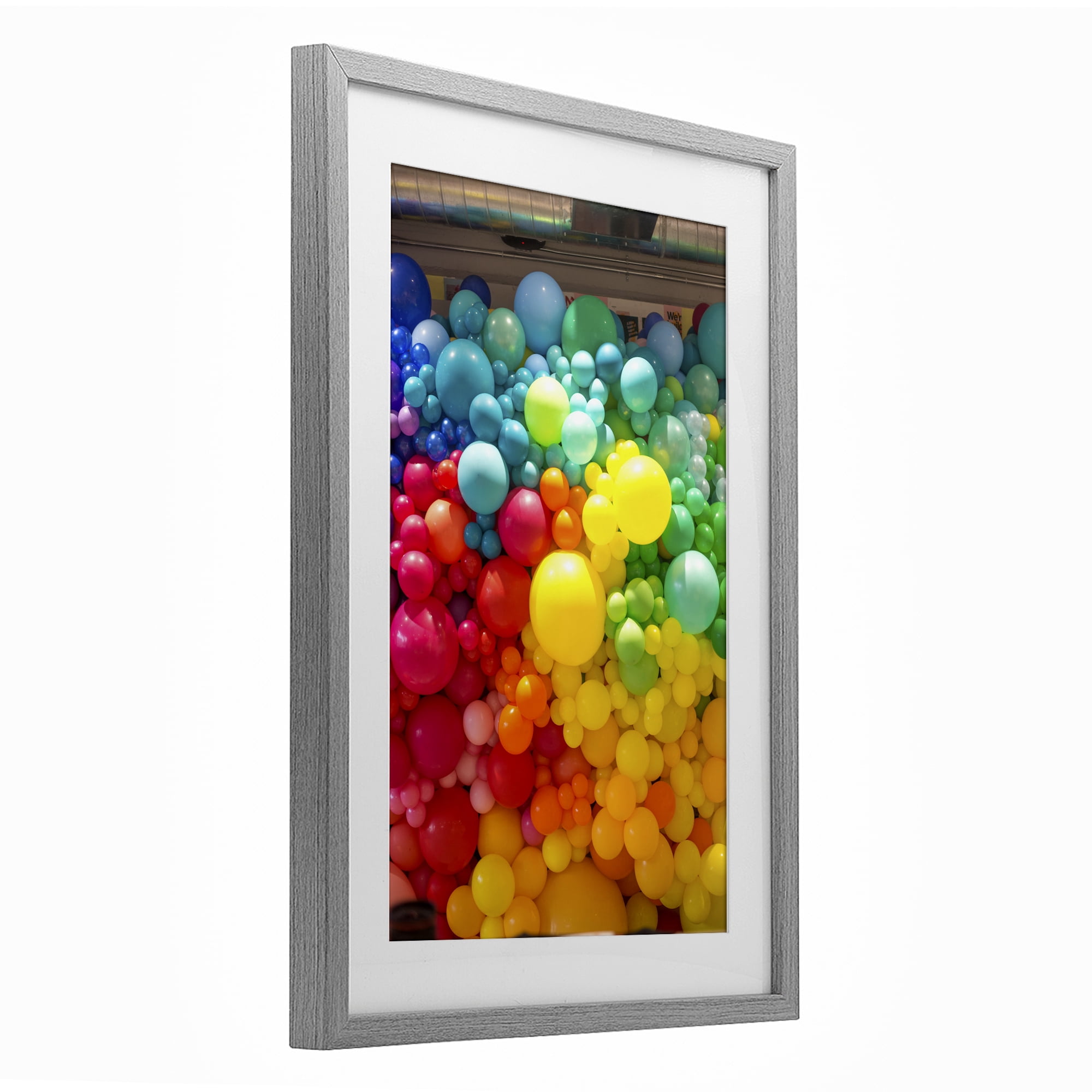 Stupell Industries Lively Colorful Balloons Gray Framed Print Under Glass, design by LISH Creative