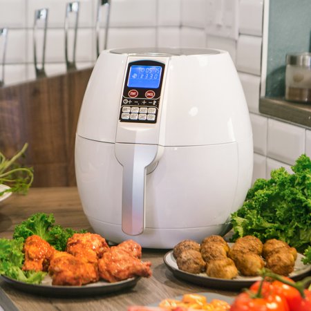 3.7 Quart Digital Air Fryer Oil-Less w/ Recipes Book, 1500W - White