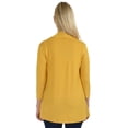 thumbnail image 4 of Simply Ravishing Women's Basic Assymetrical 3/4 Sleeve Open Drape Cardigan, 4X, Mustard, 4 of 5