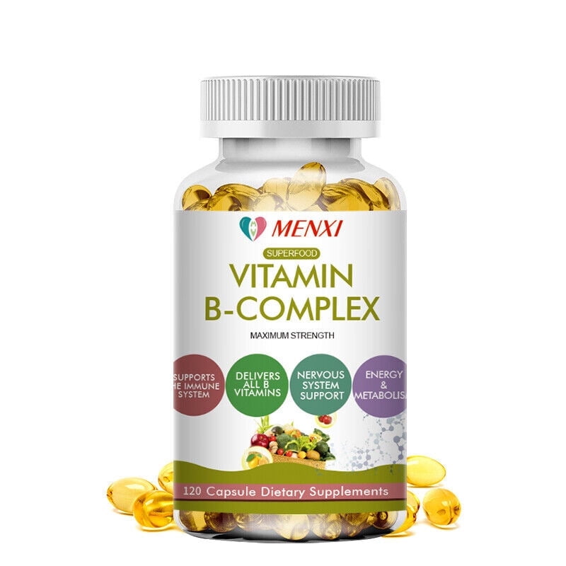MENXI Vitamin B Complex Supplement for Max Vitality & Sustained Energy Support Immune Health, Energy Support & Nervous System Support - Non-GMO, 60 Capsules