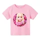 thumbnail image 4 of 2024 Kawaii Barbie Niños Manga Corta Anime Dibujos Animados Niñas Niños Cuello Redondo Camiseta Suave Todo Combinación Y2K Ropa Infantil Ropa de Calle, 4 of 5