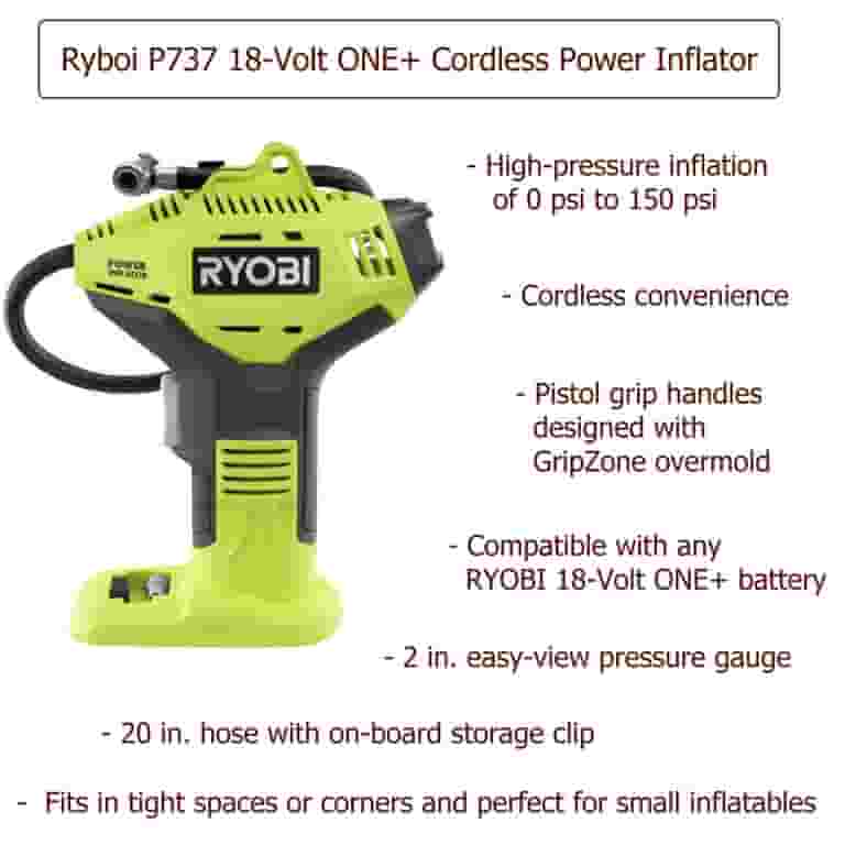 Ryobi P737D Inflator Bundle: Charger, 18V 1.5Ah Battery, Buho Tool Ryobi P737D Inflator Bundle: Charger, 18V 1.5Ah Battery, Buho Tool