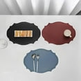 thumbnail image 6 of UU&T Double-Texture Faux Leather Placemats Set of 6, Washable Heat Insulation Mats Watertight and Non-Slip for Home Kitchen Coffee Shops Restaurants, Red, 6 of 7