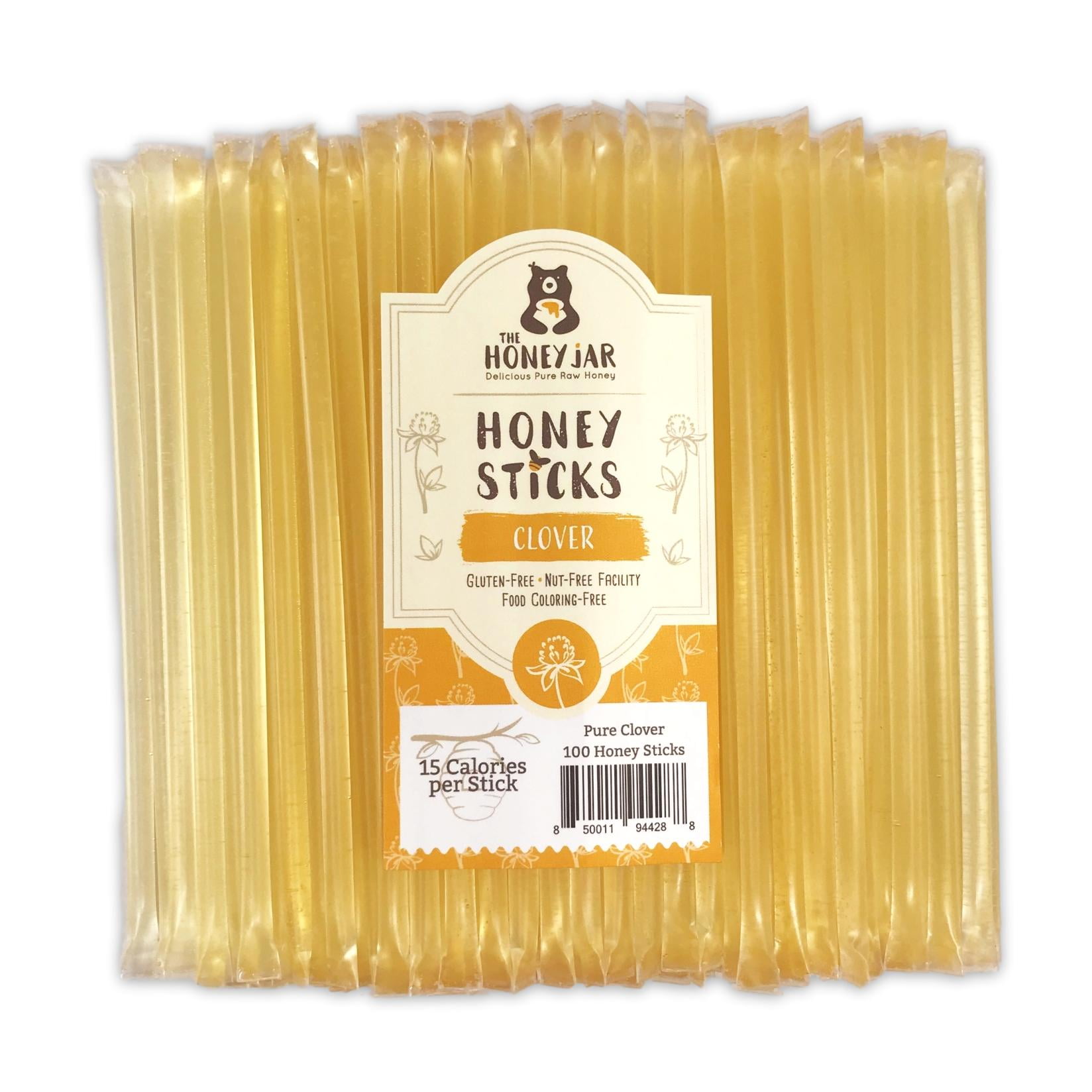 The Honey Jar - Pure American Clover Honey Sticks - 100  