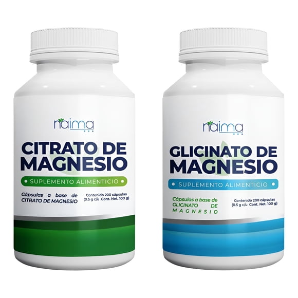 Citrato De Magnesio Y Glicinato De Magnesio - 200 Cáps. C/u