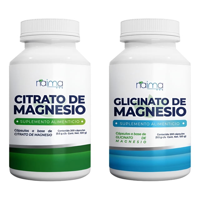 Citrato De Magnesio Y Glicinato De Magnesio - 200 Cáps. C/u