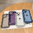thumbnail image 5 of Designed for iPhone Case,Curly Wave Frame Pattern Camera Lens Protection Shockproof Protective Cover Phone Case (iPhone 13 Pro,Blue), 5 of 6