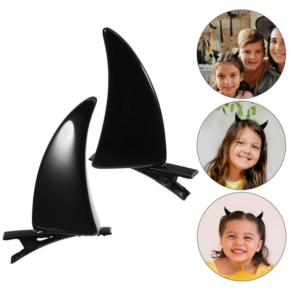 OUNONA Horn Hair Clips for Halloween Party Photo Props Resin Decorative Hair Accessories 1 Pair