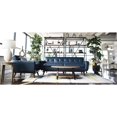 thumbnail image 2 of Lea Unlimited Alayna Mid-Century Leather & Wood Chair in Navy Blue, 2 of 2