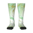thumbnail image 2 of Lsque Green And Gold Abstract Marble Printed Crew Socks Men's Women's LightWeight Thin Casual Calf Socks ,Knee High Socks,Cotton Socks, 2 of 9