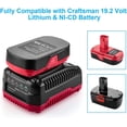 thumbnail image 4 of 2Pack 3.6Ah Replacement for Craftsman 19.2 Volt Lithium Battery C3 XCP 130279005 1323903 130211004 11045 with Craftsman 19.2 Volt Battery Charger, 4 of 5