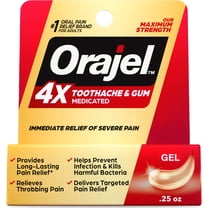 Orajel 4X Medicated Oral Pain Gel for Toothache & Gum Pain, 0.25 oz