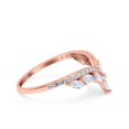 thumbnail image 2 of Rose Tone, Simulated Cubic Zirconia Size-5 Marquise Half Eternity Ring Wedding Engagement Band 925 Sterling Silver, 2 of 7