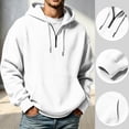 thumbnail image 2 of Resicozy Men's Quarter Zip Pullover Hoodies Half Zip Hoodie Long Sleeve Drawstring Hoodie Casual 1/4-Zip Sweatshirt with Pockets White L, 2 of 6