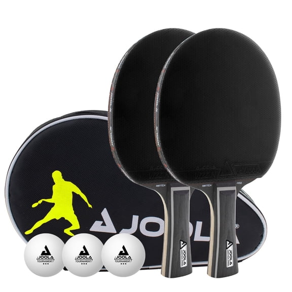 JOOLA Duo Pro Professional Table Tennis Paddles Set with 3-Star Balls & Case