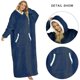 thumbnail image 2 of Sudadera Mujeres Hombres Manta Sudadera con capucha Estilo casual Bolsillo Manga larga Cremallera Ropa de dormir Traje Cgtredaw Azul marino Única para Mujer, 2 of 5