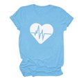 thumbnail image 3 of Ichuanyi Women's Casual Love Letter Printing Short Sleeve T-Shirt Tops Fashion Crew Neck Valentine's Day Tee, 3 of 3