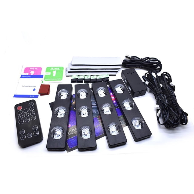Sidaley Ambiente del coche Pie Luz LED Control de voz Decoración interna Llena de luces coloridas de estrellas Bombillas para automóviles Sidaley VI002909-00