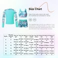 thumbnail image 6 of YONGHS Kids Girls 3 Piece Tankini Swimsuits Long Sleeve Rashguard Swimwear Set UPF 50+ Leaf 14, 6 of 6