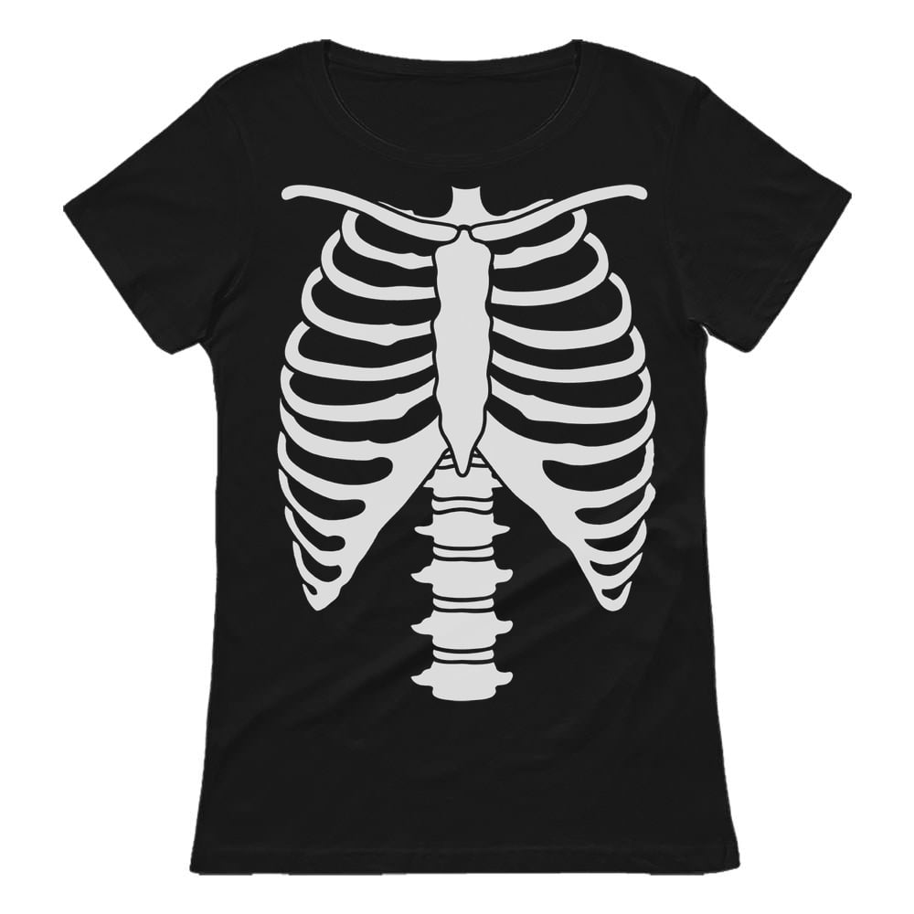 Halloween Skeleton Rib Cage Shirt Spooky Skull Hands Top for Women 