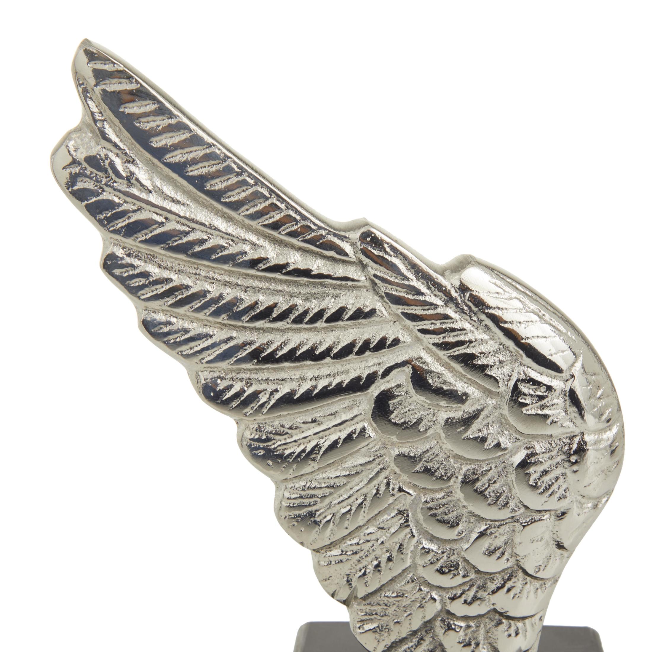 DecMode 5" Wings Bird Aluminum Metal Bookends with Marble Base (Set of 2)