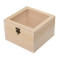 thumbnail image 1 of Caja de madera para exhibición de joyas, caja de regalo sin terminar con tapa de vidrio para dulces 18cmx18cmx12cm, 1 of 9