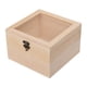 thumbnail image 1 of Caja de madera para exhibición de joyas, caja de regalo sin terminar con tapa de vidrio para dulces 18cmx18cmx12cm, 1 of 9