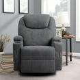 thumbnail image 3 of Homall Swivel Rocking Recliner Chair Massage Fabric 360 Swivel Rocker Recliner Living Room Chair Home Theater Seating,Fabric Gray Single Sofa Chair, 3 of 6
