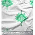thumbnail image 1 of Soimoi Rayon Fabric Dot & Lotus Block Printed Fabric 1 Yard 42 Inch Wide, 1 of 3