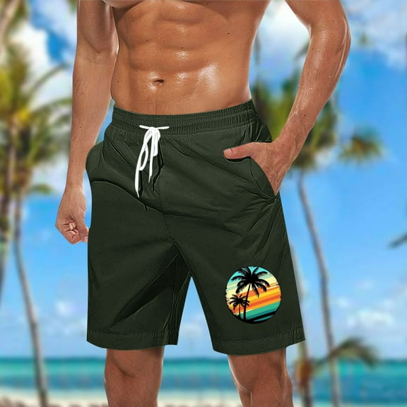 Runfenguu Men Shorts Casual, Biker Shorts Set Men Casual Fashion Print Shorts With Pockets Elastic Waist Beach Pants Men'S Shorts Cargo