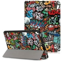 Allytech iPad 10.2 Case with Pencil Holder, iPad 8th 7th Generation Case Cover, Ultra Slim Folding Stand Smart Shell Auto Sleep Wake Shockproof TPU Back Cover for Apple iPad 10.2, Painting