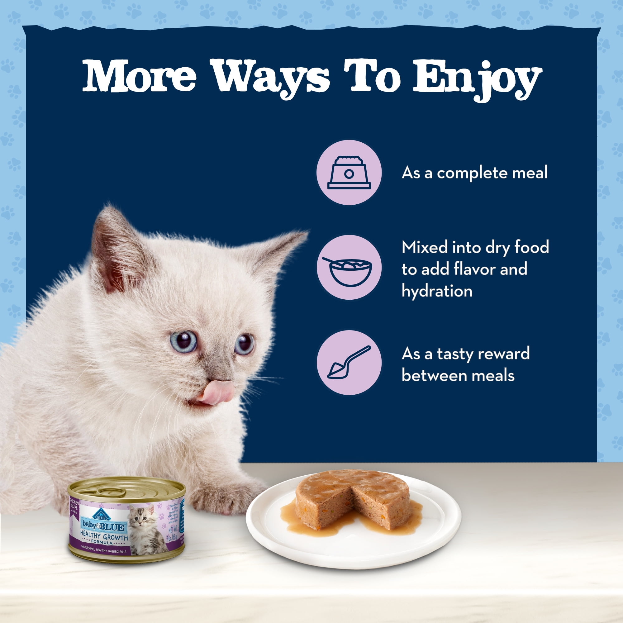 Blue Buffalo Baby BLUE Natural Kitten Wet Cat Food, Chicken Recipe Multi-Pack, 3-oz Cans (6 Count)