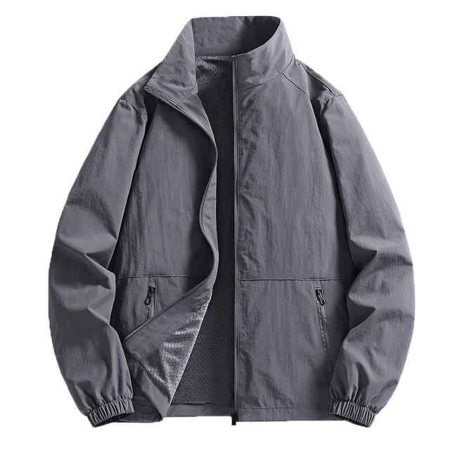 Veste Coupe-Vent Légère pour Hommes - Manteau de Sport Décontracté à Capuche, Polyester Respirant pour Printemps Automne Randonnée en Plein Air Usage Quotidien