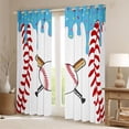 thumbnail image 2 of Erosebridal Baseball Sport Black Out Curtains,Blue Ice Cream Drip Curtains Pack of 2 (42x63 Each) For Boys Kids, 2 of 7