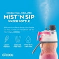 thumbnail image 3 of O2COOL Mist N' Sip 20 fl oz No Leak Pull Top Sprout Sports Water Bottle, Single, Ombre Raspberry, 3 of 5