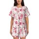 thumbnail image 1 of Fotbe Rose Flowers Conjunto de Pijama Estampado para Mujer, 2 Piezas, Ropa de Dormir con Camiseta de Manga Corta y Shorts Suaves-Large, 1 of 6